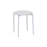 Nil Beyaz Metal Ayak Deri İstiflenebilir Mutfak-Balkon Taburesi Beyaz - 4 Adet - Görsel 2