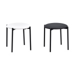 Nil Siyah Metal Ayak Deri İstiflenebilir Mutfak-Balkon Taburesi Karışık 1 - 4 Adet - Görsel 2