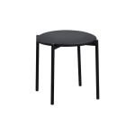 Nil Siyah Metal Ayak Deri İstiflenebilir Mutfak-Balkon Taburesi Siyah - 6 Adet - Görsel 2