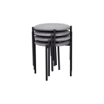 Nil Siyah Metal Ayak İstiflenebilir Mutfak-Balkon Taburesi Gri - 4 Adet