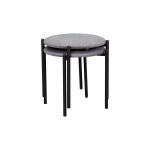 Nil Siyah Metal Ayak İstiflenebilir Mutfak-Balkon Taburesi Gri - 2 Adet