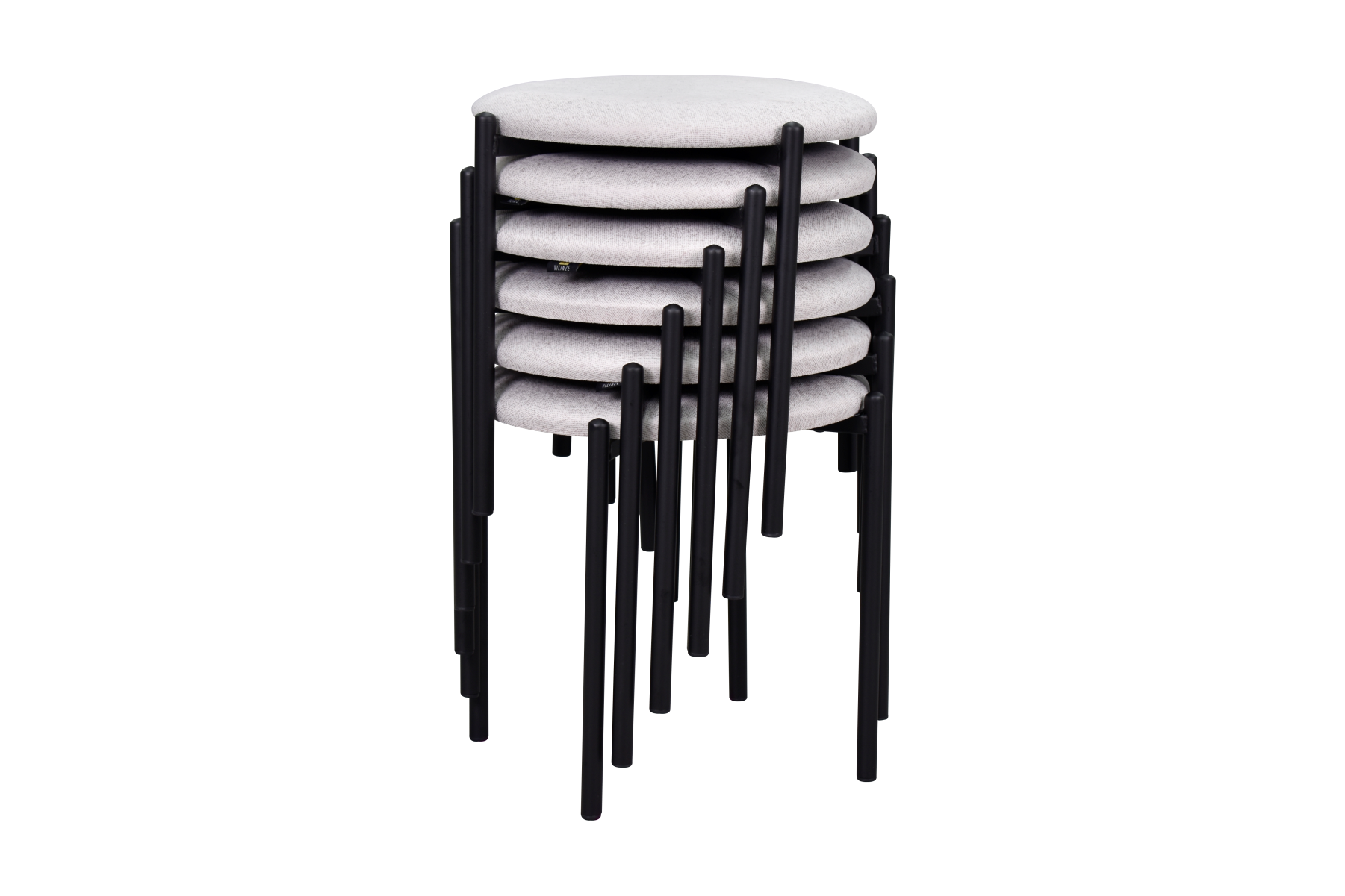 idea-soft-nil-tabure-siyah-ayak-sigma5 Nil Siyah Metal Ayak İstiflenebilir Mutfak-Balkon Taburesi Krem - 6 Adet - Görsel 1