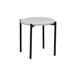 Nil Siyah Metal Ayak İstiflenebilir Mutfak-Balkon Taburesi Krem - 4 Adet - Görsel 2