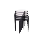 Nil Siyah Metal Ayak İstiflenebilir Mutfak-Balkon Taburesi 6 Adet - Karışık 1