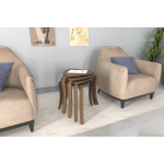 Papatya Kestane Ayak Ahşap Çok Amaçlı Zigon Tabure Kestane - 4 Adet