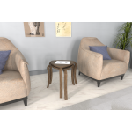 Papatya Kestane Ayak Ahşap Çok Amaçlı Zigon Tabure Kestane - 2 Adet