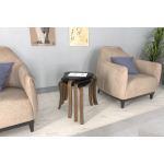 Papatya Kestane Ayak Ahşap Çok Amaçlı Zigon Tabure Siyah - 3 Adet