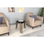 Papatya Kestane Ayak Ahşap Çok Amaçlı Zigon Tabure Siyah - 2 Adet