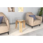 Papatya Naturel Ayak Ahşap Çok Amaçlı Zigon Tabure Naturel - 2 Adet