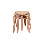 Papatya Naturel Ayak Ahşap Çok Amaçlı Zigon Tabure Naturel - 4 Adet - Görsel 2