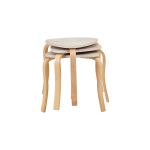 Papatya Naturel Ayak Ahşap Çok Amaçlı Zigon Tabure Traverten - 3 Adet - Görsel 2