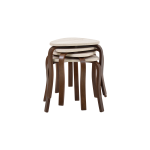 Papatya Kestane Ayak Ahşap Çok Amaçlı Zigon Tabure Traverten - 4 Adet - Görsel 2