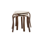 Papatya Kestane Ayak Ahşap Çok Amaçlı Zigon Tabure Traverten - 3 Adet - Görsel 2