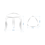 Papatya Naturel Ayak Ahşap Çok Amaçlı Zigon Tabure Naturel - 4 Adet - Görsel 5