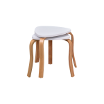 Papatya Naturel Ayak Ahşap Çok Amaçlı Zigon Tabure Beyaz - 2 Adet - Görsel 2