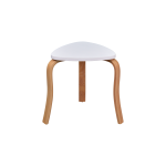 Papatya Naturel Ayak Ahşap Çok Amaçlı Zigon Tabure Beyaz - 4 Adet - Görsel 3