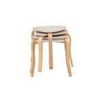 Papatya Naturel Ayak Ahşap Çok Amaçlı Zigon Tabure Traverten - 4 Adet - Görsel 2