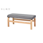 Peri Naturel Ahşap Ayak Sigma Sırtsız Bank Gri