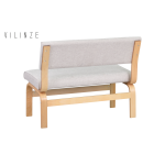 Peri Naturel Ahşap Ayak Sigma Sırtlı Bank Beyaz - Görsel 2