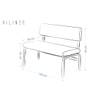 Peri Naturel Ahşap Ayak Sigma Sırtlı Bank Gri - Görsel 4