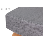 Peri Naturel Ahşap Ayak Sigma Sırtsız Bank Gri - Görsel 2