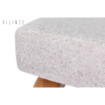 Peri Naturel Ahşap Ayak Sigma Sırtsız Bank Beyaz - Görsel 2