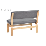 Peri Naturel Ahşap Ayak Sigma Sırtlı Bank Gri - Görsel 2