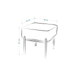 Ege Fonksiyonel Siyah Ayak Kestane Sehpalı Kare Puf Krem - Görsel 4