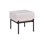 Ege Fonksiyonel Siyah Ayak Kestane Sehpalı Kare Puf Krem