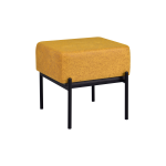 Ege Fonksiyonel Siyah Ayak Antrasit Sehpalı Kare Puf Sarı