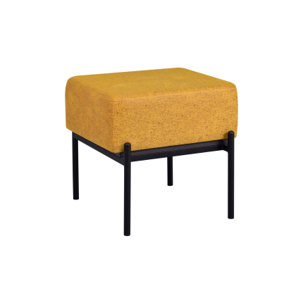 Ege Fonksiyonel Siyah Ayak Antrasit Sehpalı Kare Puf Sarı
