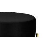 Otto Fonksiyonel Gold Ayak Naturel Sehpalı Yuvarlak Puf Siyah - Görsel 2