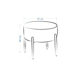 Otto Fonksiyonel Gold Ayak Naturel Sehpalı Yuvarlak Puf Siyah - Görsel 4