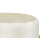 Otto Fonksiyonel Gold Ayak Naturel Sehpalı Yuvarlak Puf Krem - Görsel 2