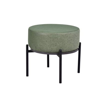 Otto Fonksiyonel Siyah Ayak Antrasit Sehpalı Yuvarlak Puf Yeşil
