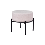 Otto Fonksiyonel Siyah Ayak Antrasit Sehpalı Yuvarlak Puf Krem