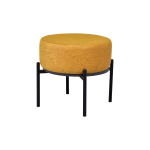 Otto Fonksiyonel Siyah Ayak Antrasit Sehpalı Yuvarlak Puf Sarı
