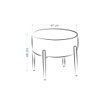 Otto Fonksiyonel Siyah Ayak Kestane Sehpalı Yuvarlak Puf Krem - Görsel 4