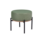 Otto Fonksiyonel Siyah Ayak Kestane Sehpalı Yuvarlak Puf Yeşil