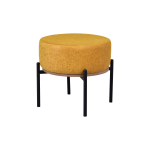 Otto Fonksiyonel Siyah Ayak Kestane Sehpalı Yuvarlak Puf Sarı
