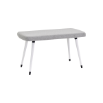 Dino Ahşap Ayak Açık Gri Teddy Mutfak Masası Bankı Beyaz