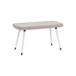 Dino Ahşap Ayak Bej Teddy Mutfak Masası Bankı Beyaz