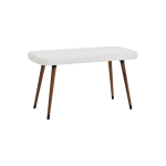 Dino Ahşap Ayak Beyaz Teddy Mutfak Masası Bankı Kestane