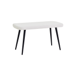 Dino Ahşap Ayak Beyaz Teddy Mutfak Masası Bankı Siyah