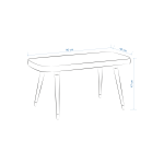 Dino Ahşap Ayak Beyaz Teddy Mutfak Masası Bankı Siyah - Görsel 6