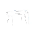 Dino Ahşap Ayak Gri Teddy Mutfak Masası Bankı Siyah - Görsel 4