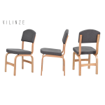 Ege Naturel Ayak Ahşap Teddy Sandalye Gri - Görsel 2