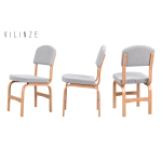 Ege Naturel Ayak Ahşap Teddy Sandalye Açık Gri - Görsel 2