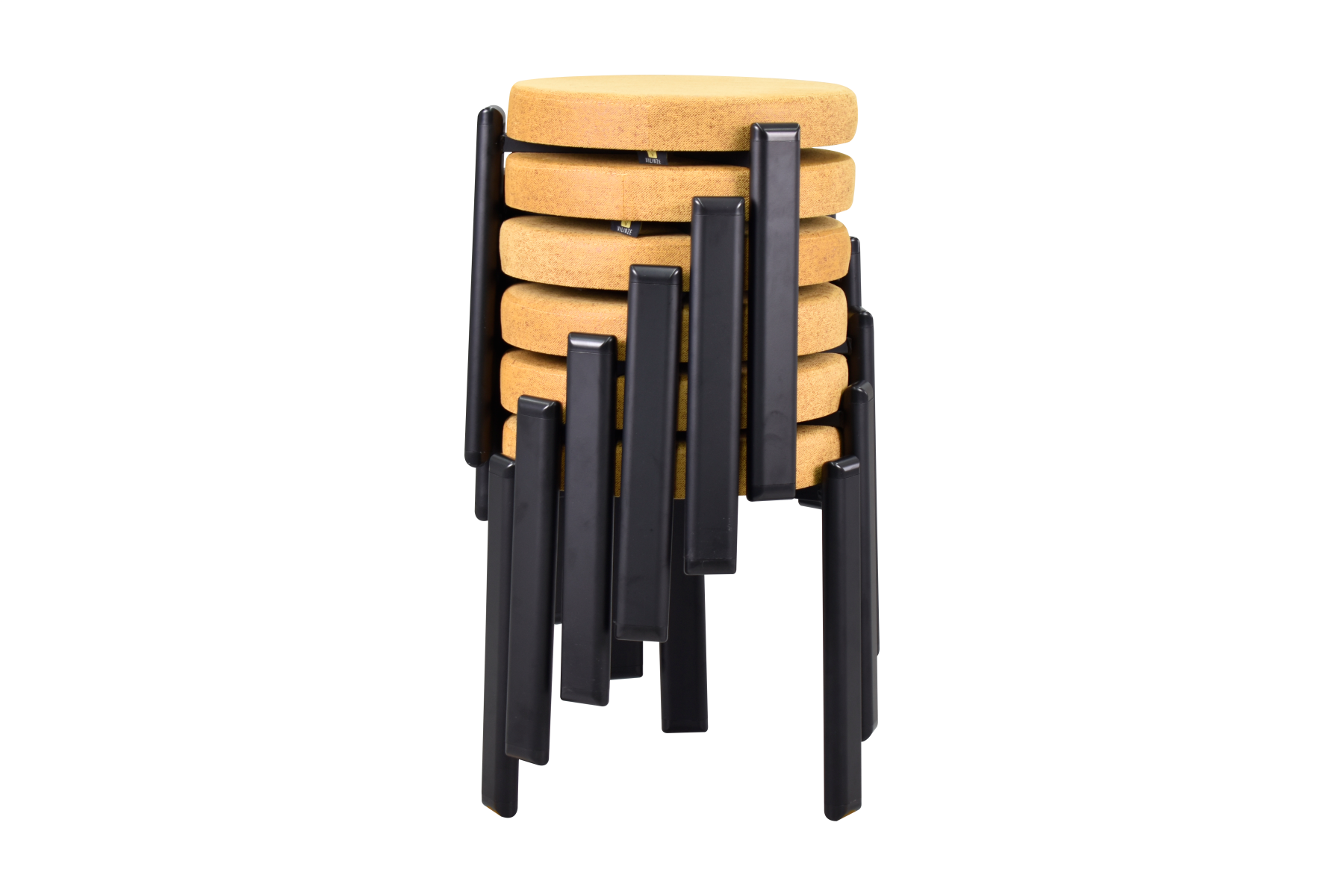 idea-soft-teras-tabure-siyah-ayak-sigma10 Teras Siyah Metal Ayak İstiflenebilir Mutfak-Balkon Taburesi Sarı - 6 Adet - Görsel 1