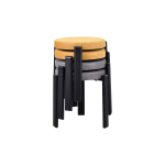 Teras Siyah Metal Ayak İstiflenebilir Mutfak-Balkon Taburesi Karışık 5 - 4 Adet